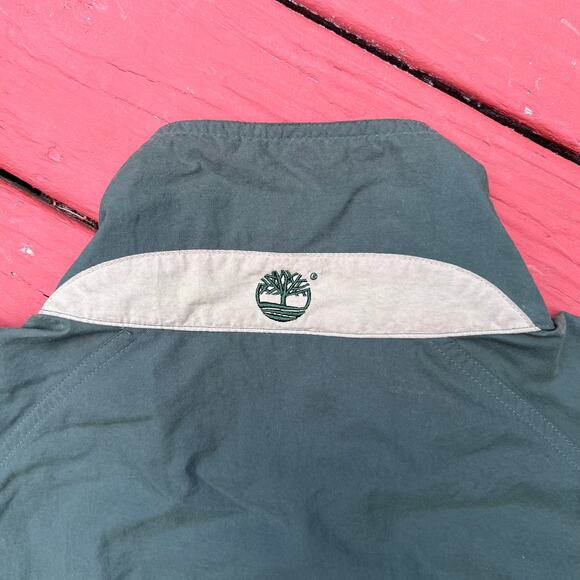 Vintage Y2K Timberland Weathergear Lightweight Jacket Green Parka Windbreaker L - Picture 7 of 11